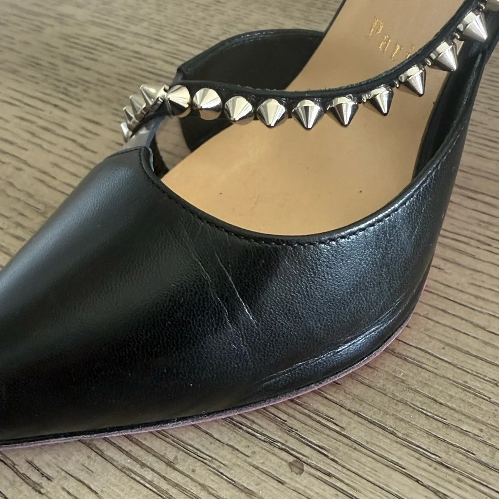 Christian Louboutin Spike Cross 100 Black Pump - Picture 12 of 13